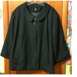 Green plus size swing jacket